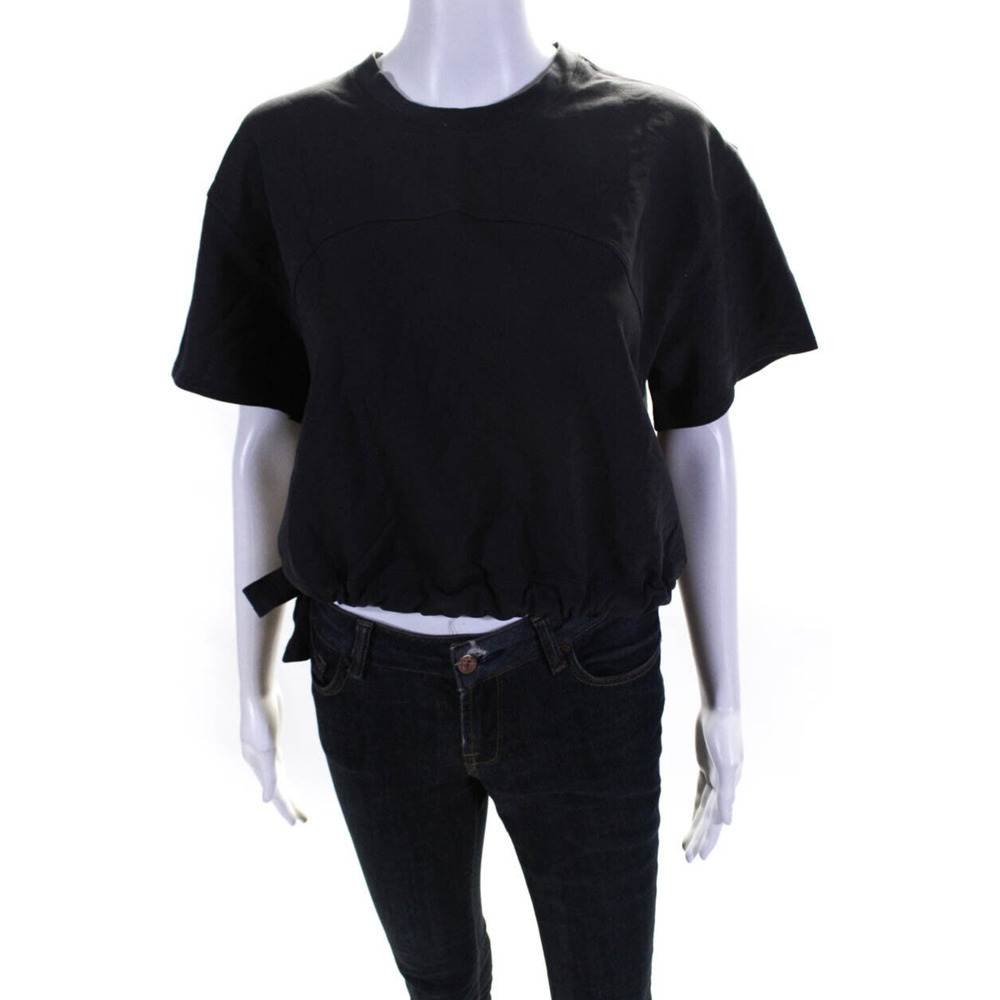 Lululemon Black Short Sleeve Cropped Sweatshirt
